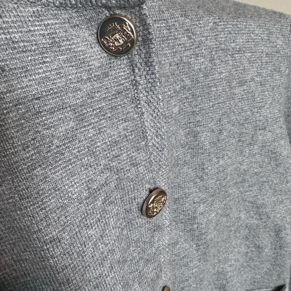 Abercrombie and fitch  gray Cardigan with Gold Buttons - Picture 3 of 9